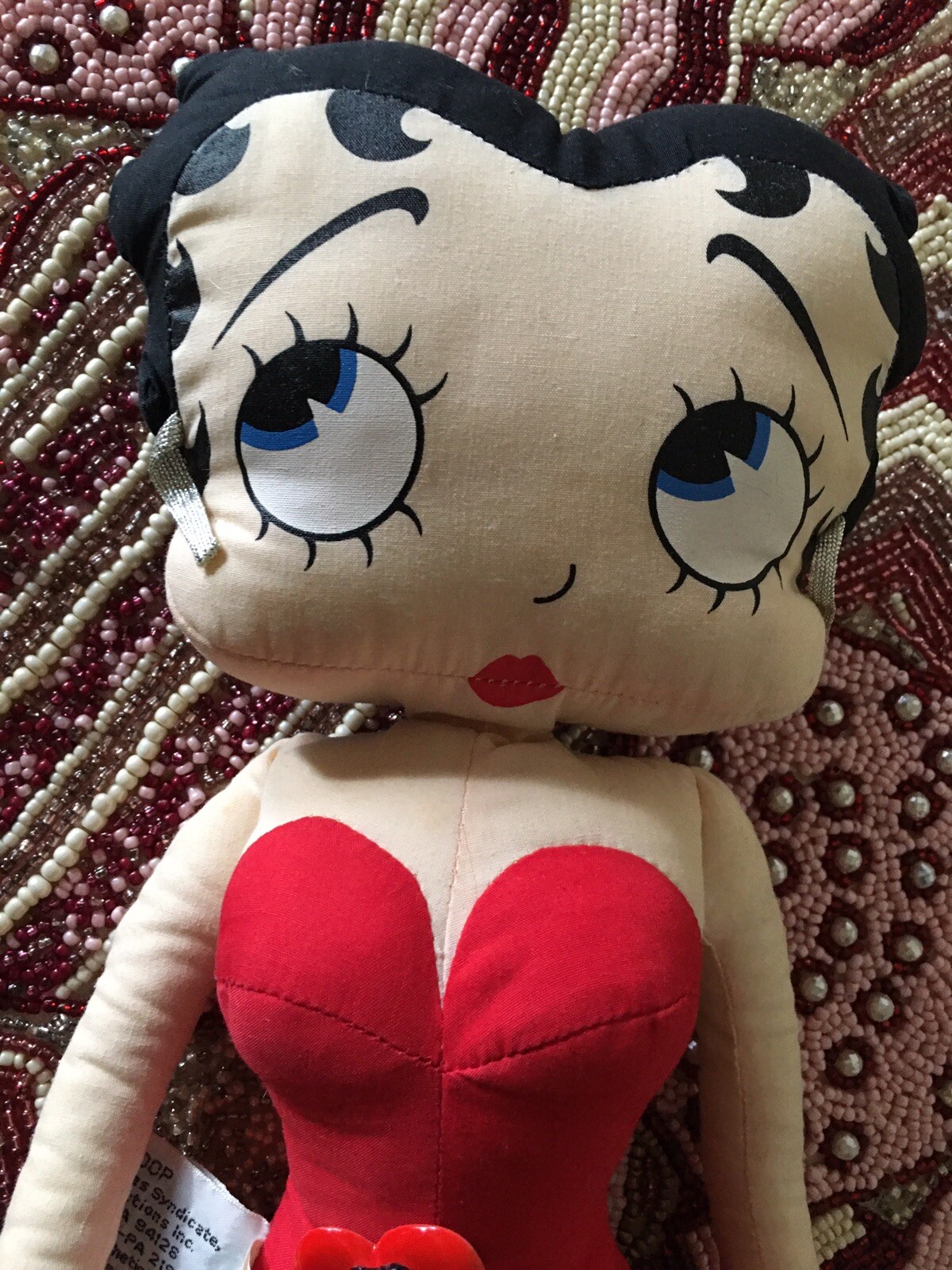 Vtg 1983 King Feature Syndicate Determined Productions 18″ Betty Boop Doll & Pin