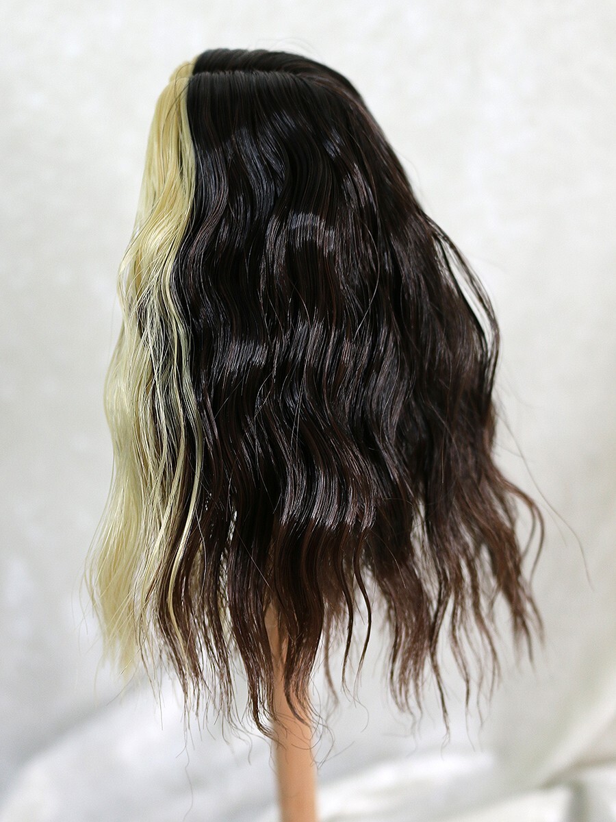 1/4 1/3 7-8″ BJD doll wig MSD Sd Short Dark Black Brown Blond Streaks hair 200