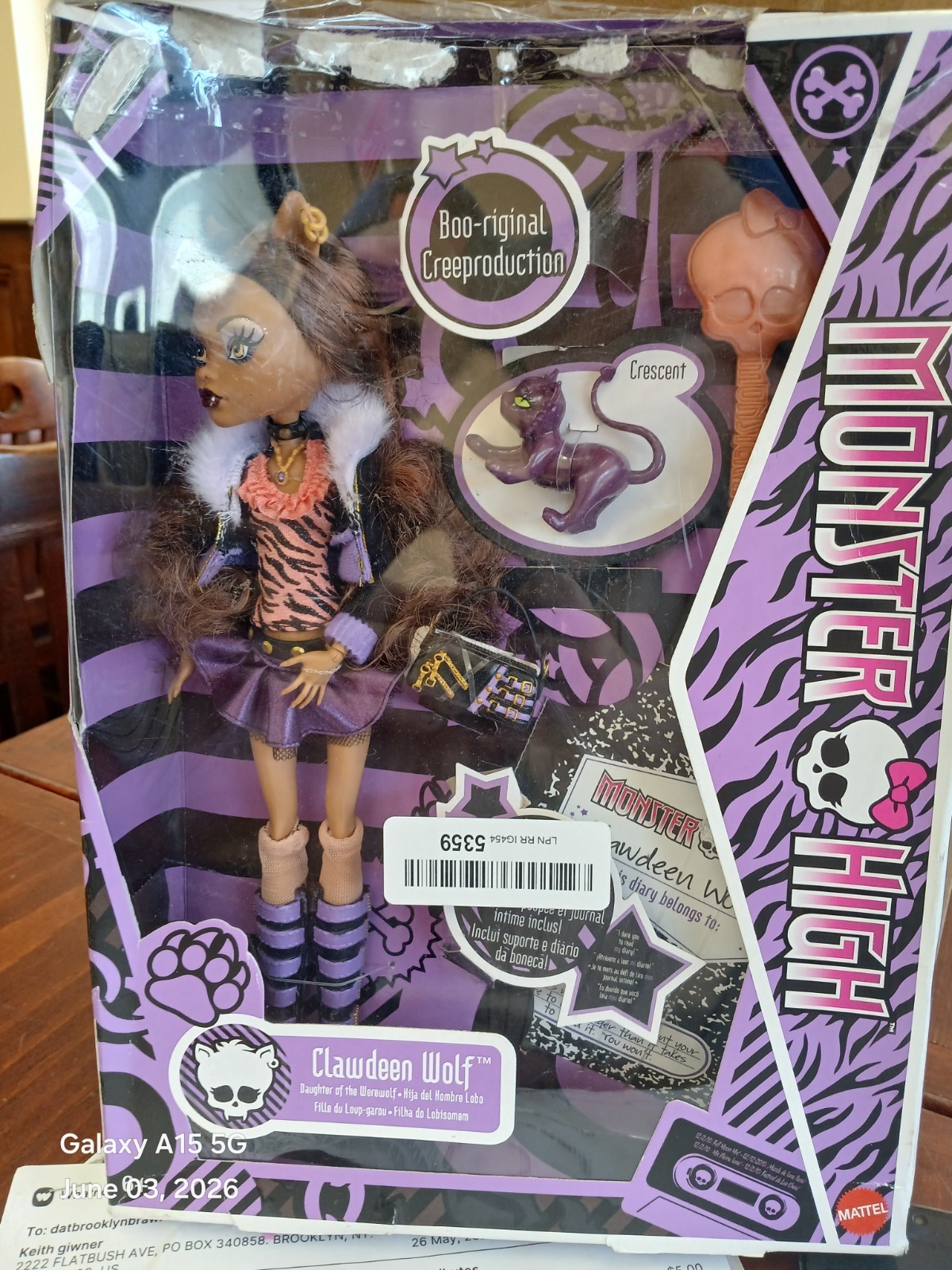 CLAWDEEN WOLF BOO-RIGINAL CREEPRODUCTION MONSTER HIGH DOLL NEW IN DAMAGED ? BOX