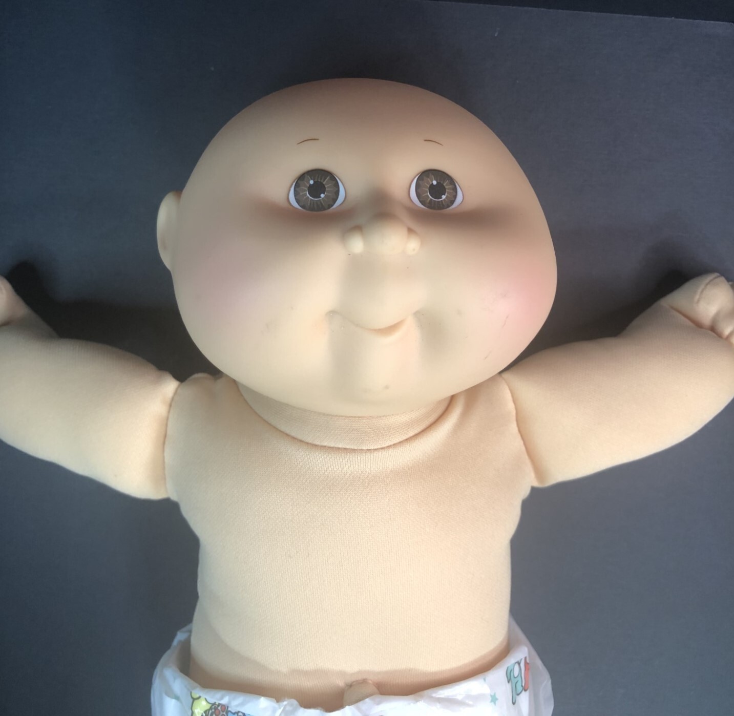 Cabbage Patch Kids 1990 First Edition Hasbro Baby Doll Bald Brown Eyes Free Ship