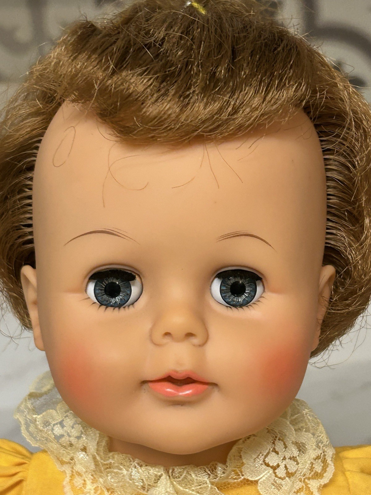Vintage 1960 Tiny Kissy Doll 16” IDEAL TOY CORP USA K-16-1 Blue Eyes Redressed
