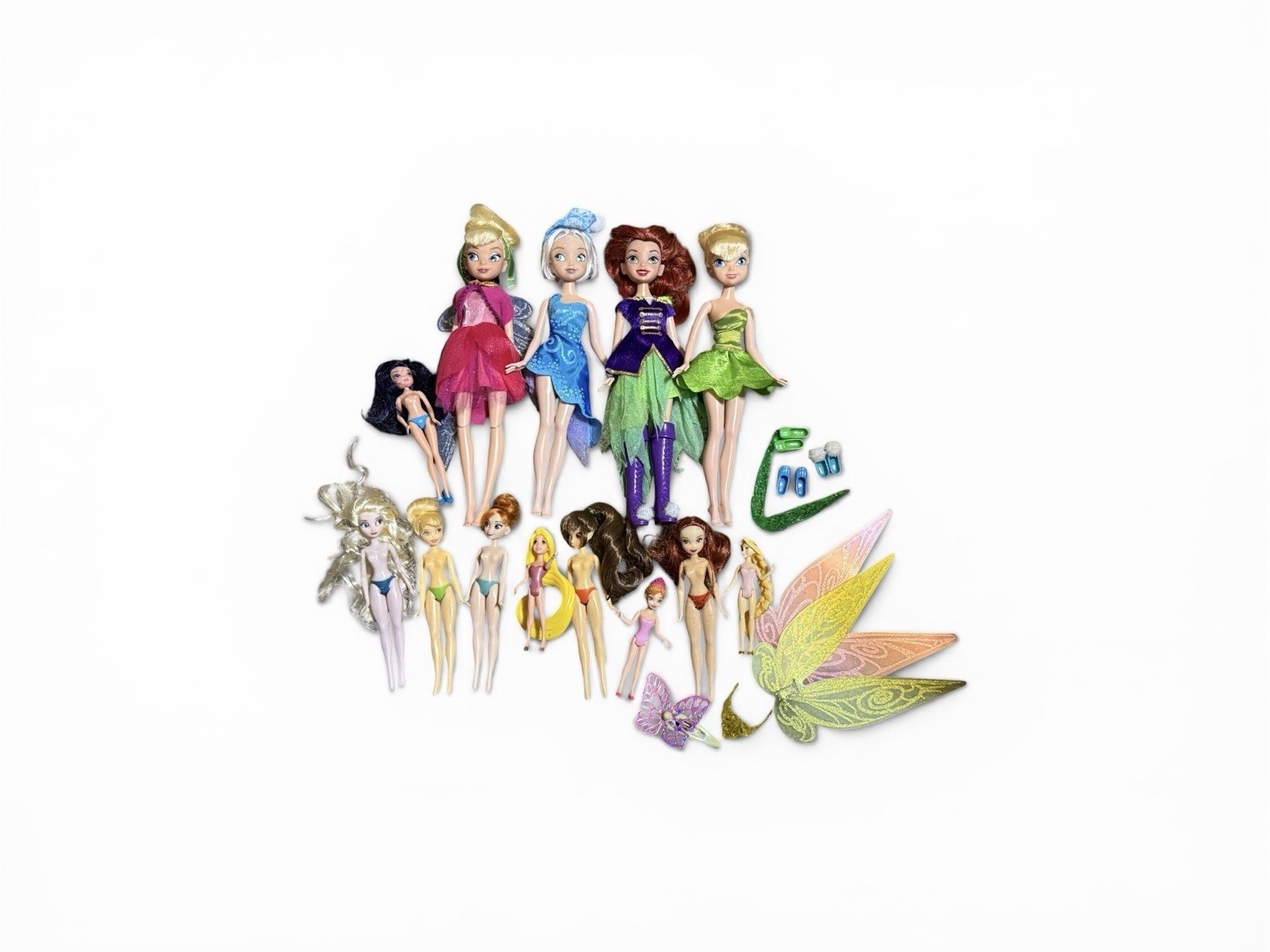 Disney Fairies Doll Lot 13 with accessories 9 in 5.5 in 3.5 in Lot