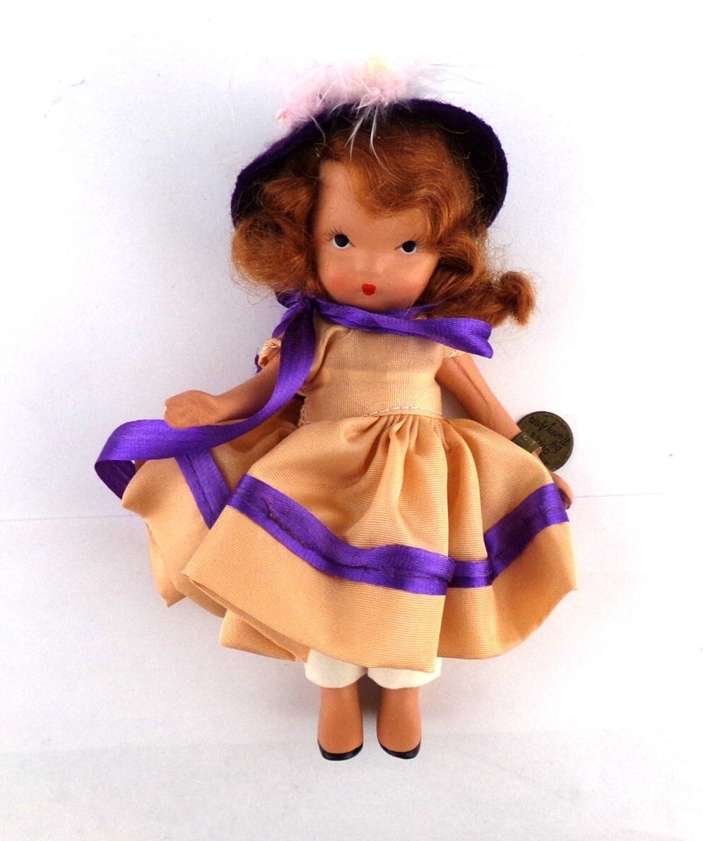 MINT 1940s Nancy Ann Story Book BISQUE Doll #131 “Elsie Marley” Frozen Leg FOIL