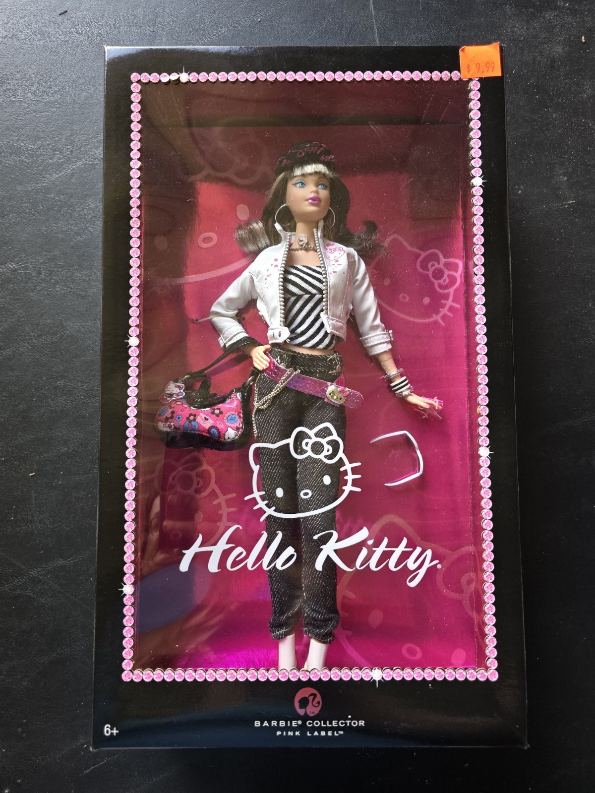 NIB Mattel Barbie Collector Hello Kitty Fashion Doll Pink Label w/ COA and Stand