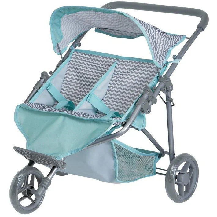 Zig Zag Twin Jogger Stroller (Grey)