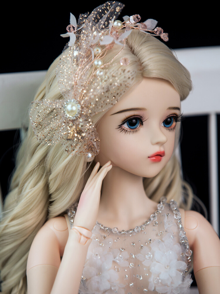 1/3 BJD Doll Moveable Joint with Face Makeup Removable Eyes Dress Wigs Full Set