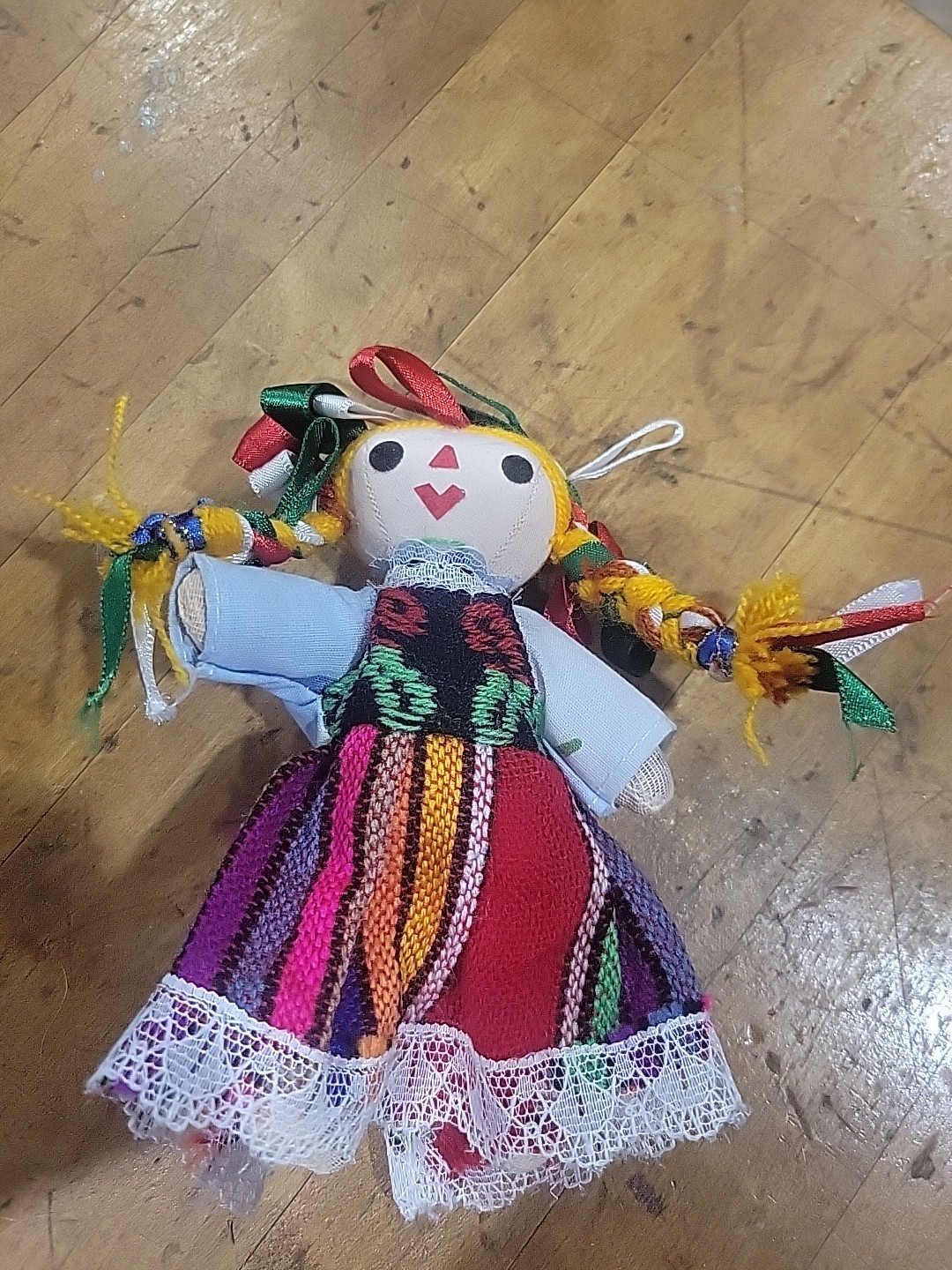Mexican Rag Doll 5″ Tall Hand-Made Michoacan New Authentic Mexico Multi Color