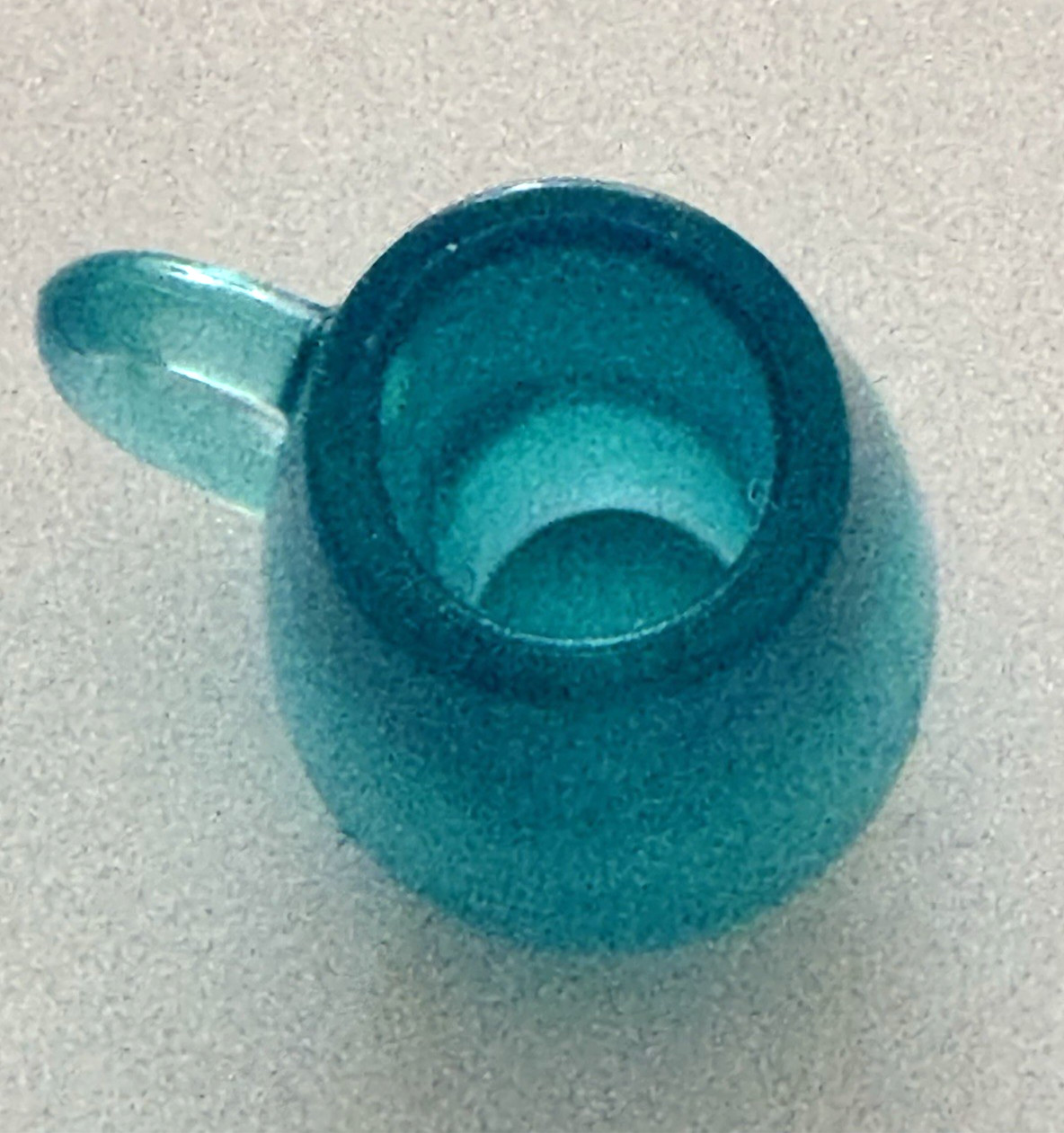 Dollhouse Miniature Mug Glass Cup Handle Large Blue Kitchen Dining Accessory Fun