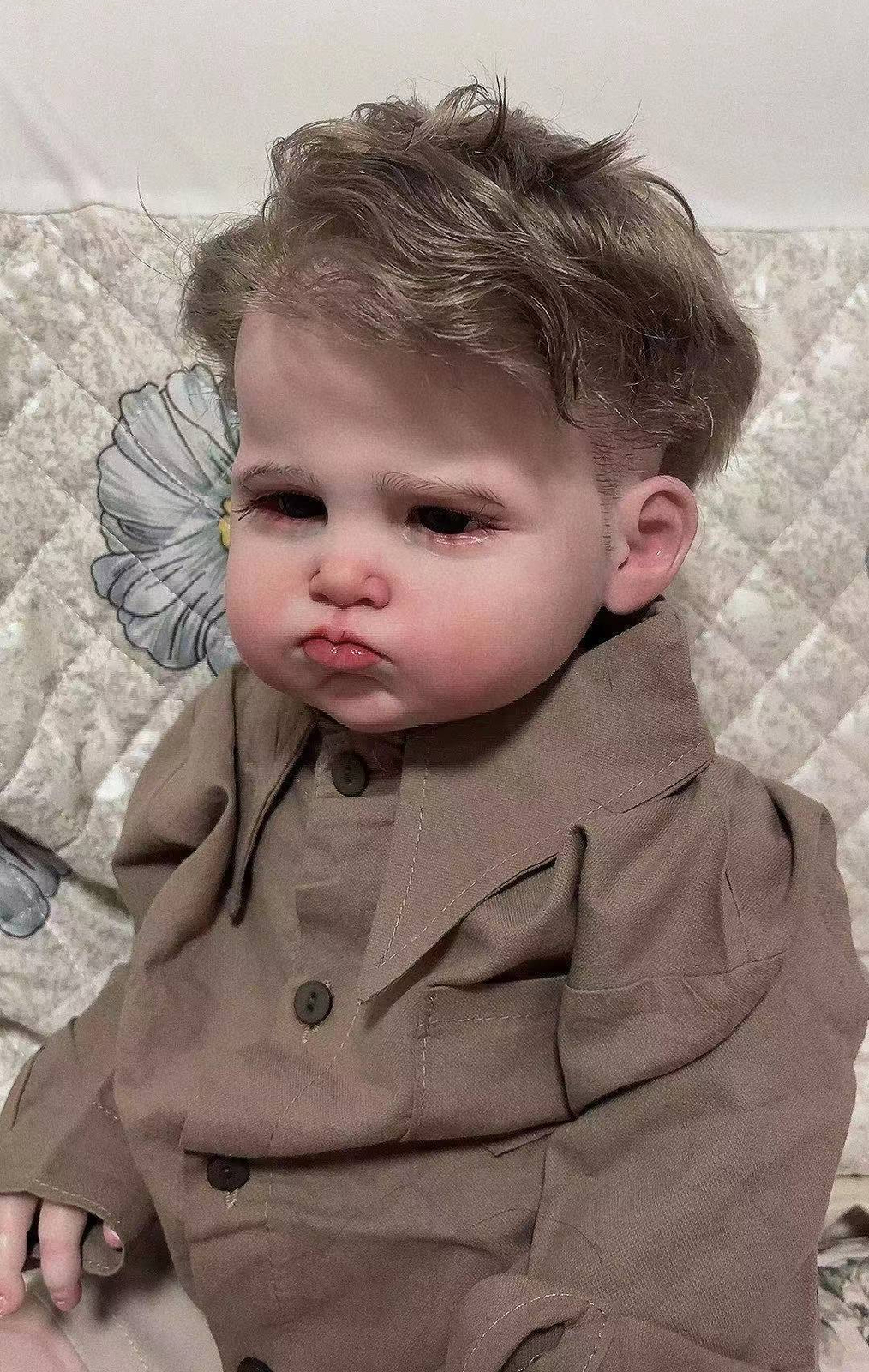 28″ Reborn Toddler Boy Doll Realistic Hand-Rooted Hair Artist Handmade Toy Gift