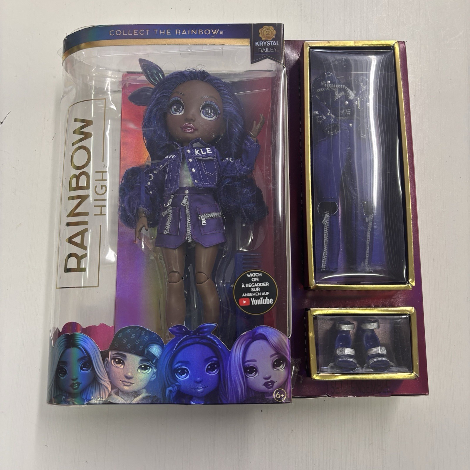 Rainbow High Krystal Bailey – Purple Fashion Doll with 2 Outfits. New in Box.