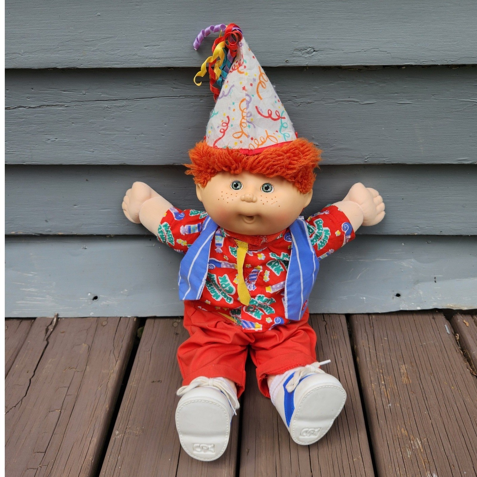Cabbage Patch Kids First Edition Doll Red Hair Birthday Party 1990 14in