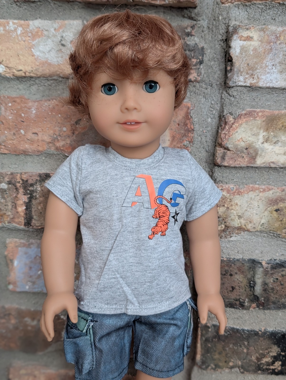 Liander Custom Boy American Girl Doll OOAK Light Red Hair Blue Eyes Classic Mold