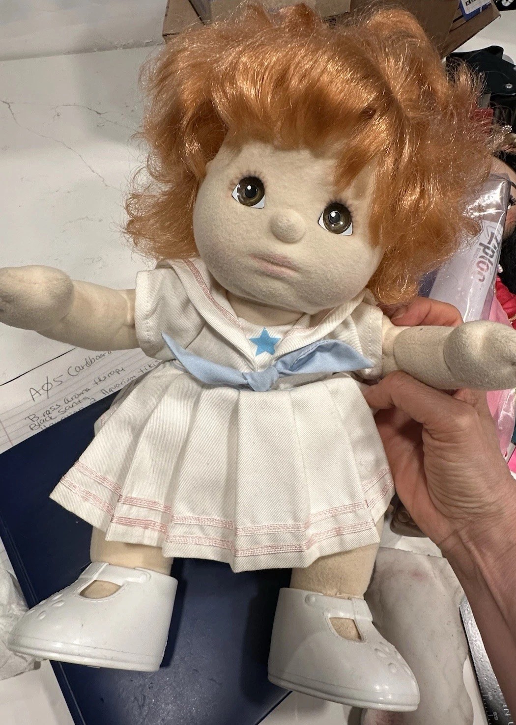 HTF ‘85 My Child Doll Red Hair Brown Eyes Original Outfit Sailor Dress US Heart