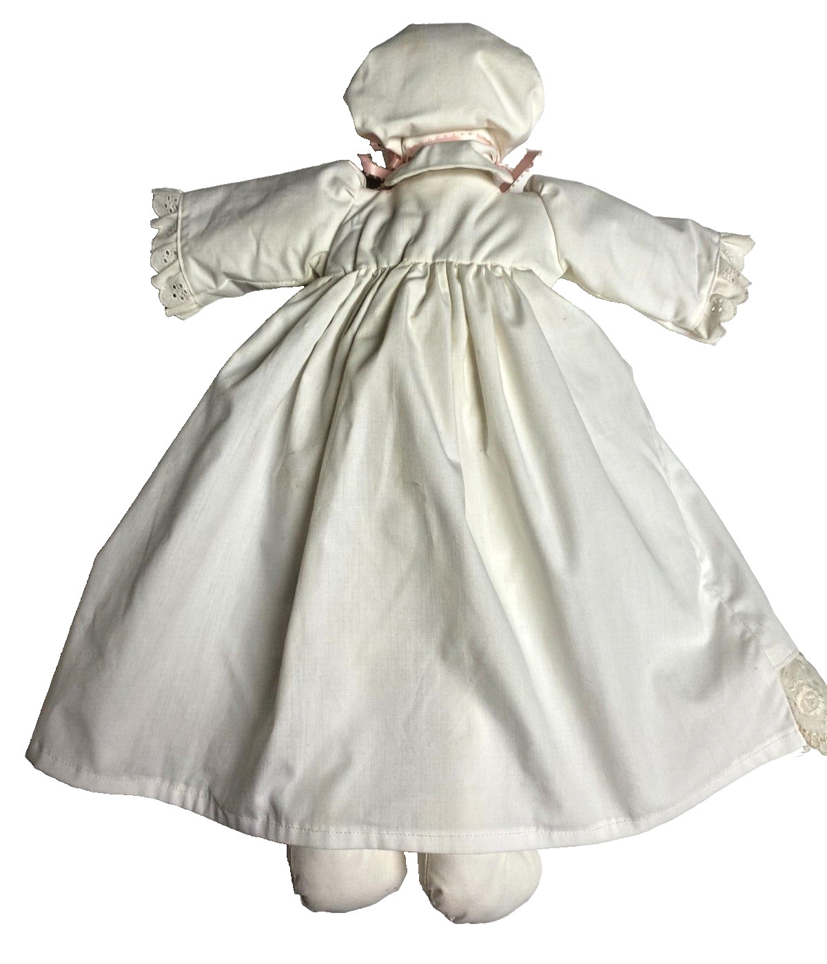 Handmade Faceless Amish Doll White Cotton Clothes/Bonnet/Pantaloons/Lace Quality