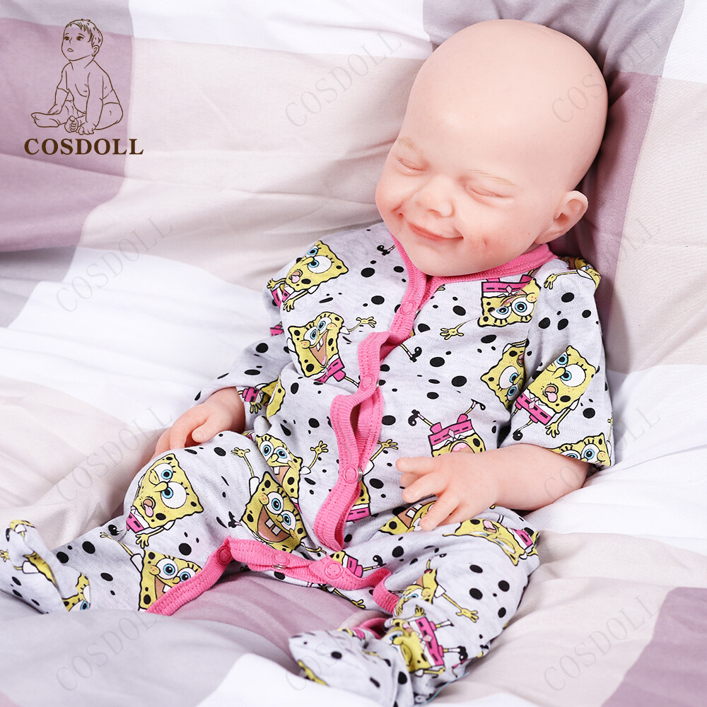 COSDOLL 18.5″ Drink-wet System Smiley Girl Reborn Baby Dolls Full Silicone Dolls