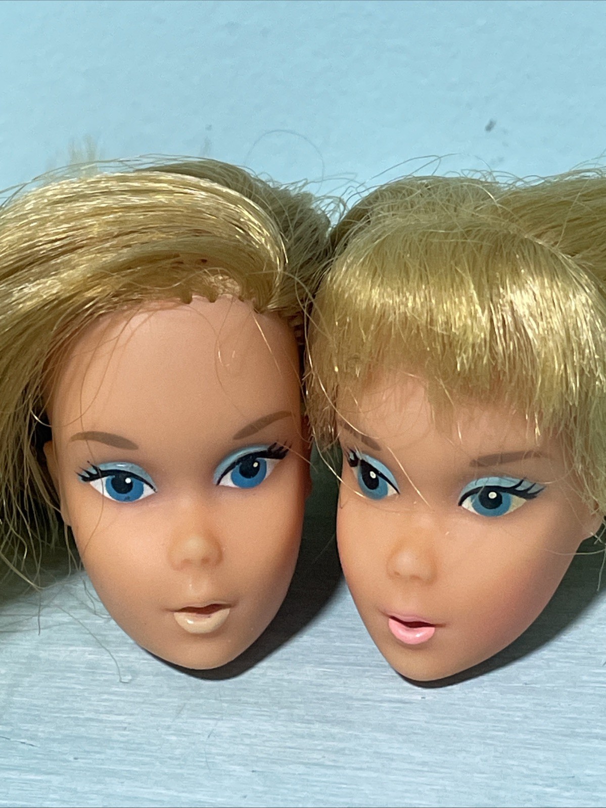 70s VINTAGE Barbie Heads Lot. 1973 SWEET 16 BARBIE #7796 & Mattel Barbie Head