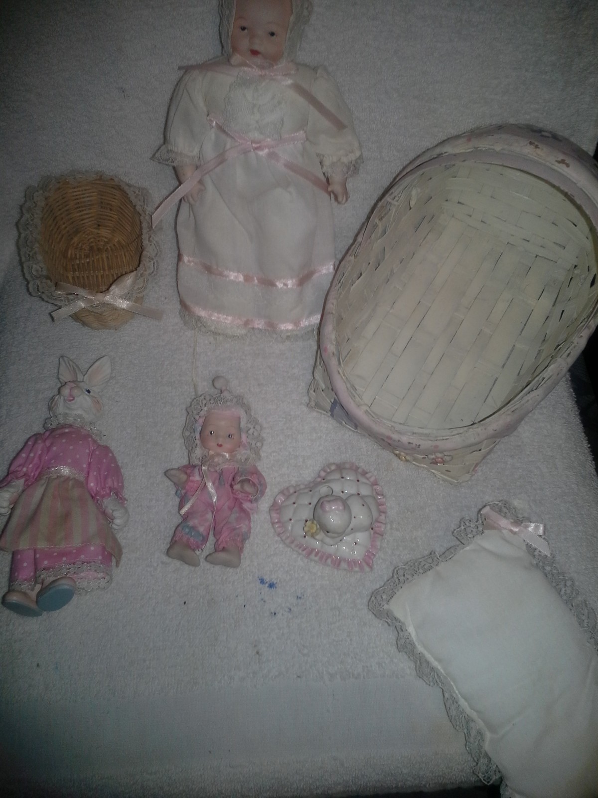 It’s A Girl …Baby in basket with several extras