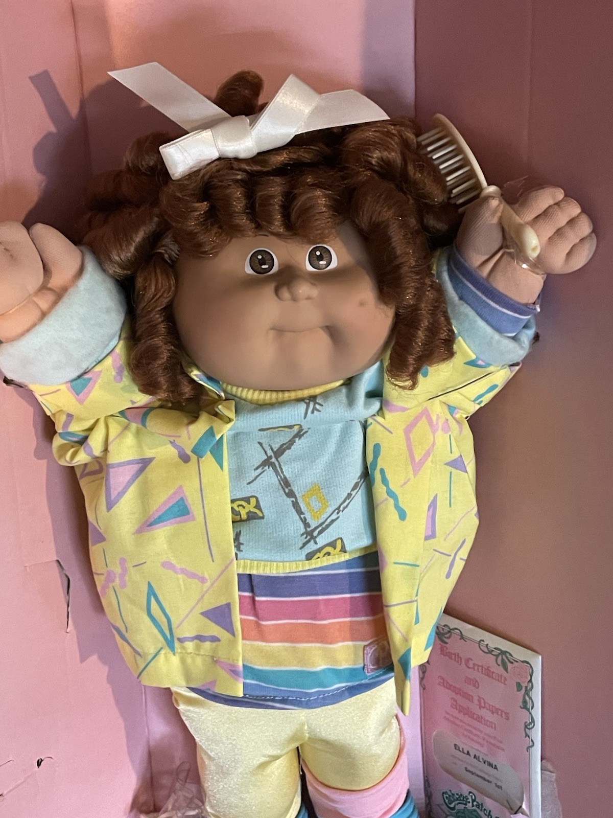 Cabbage Patch Kids Cornsilk Reddish Brown Curls OK Factory HM3 1986 Bright Color