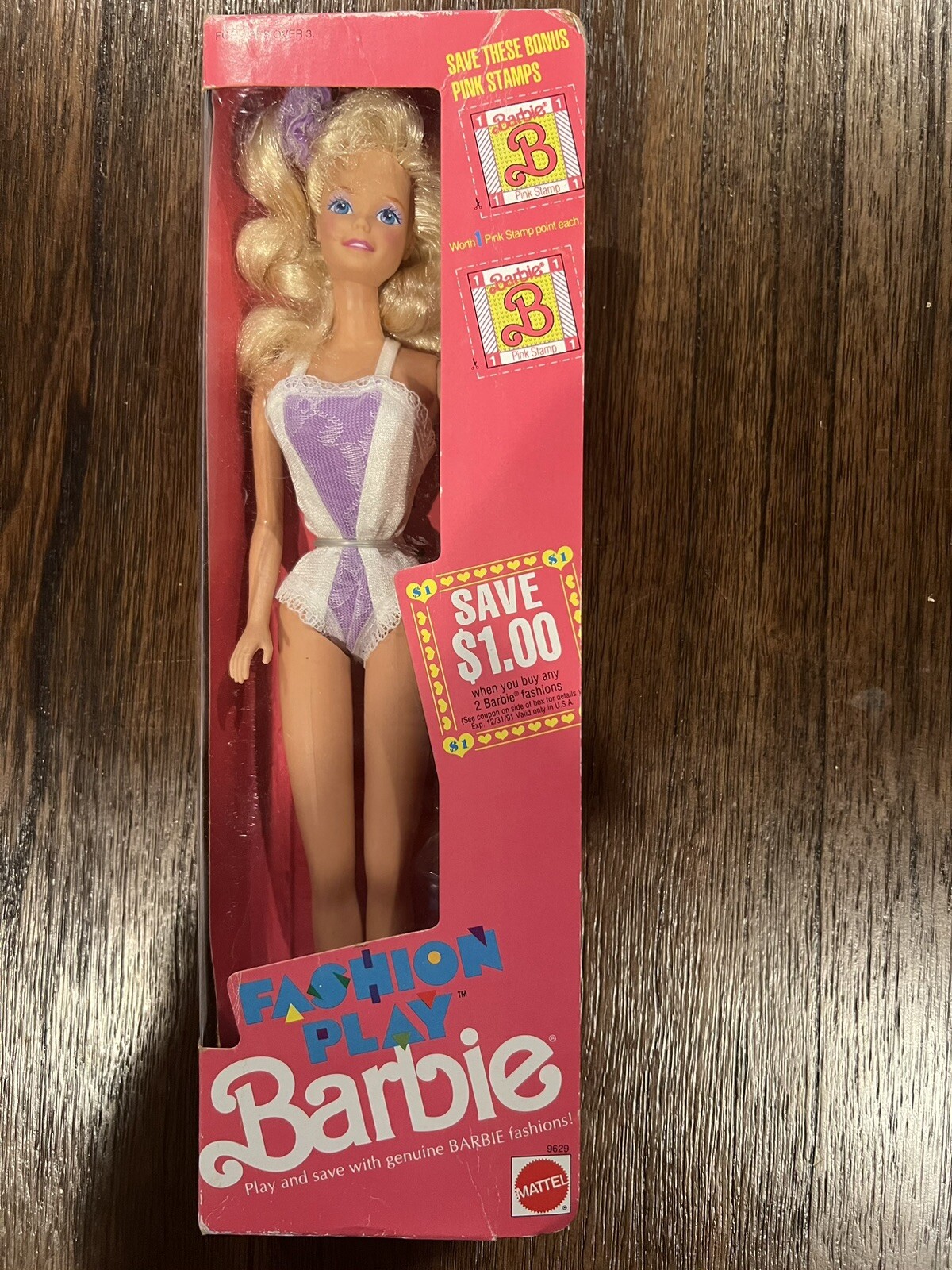 FASHION PLAY Barbie Doll Mattel 1990 Blonde #9629 NRFB