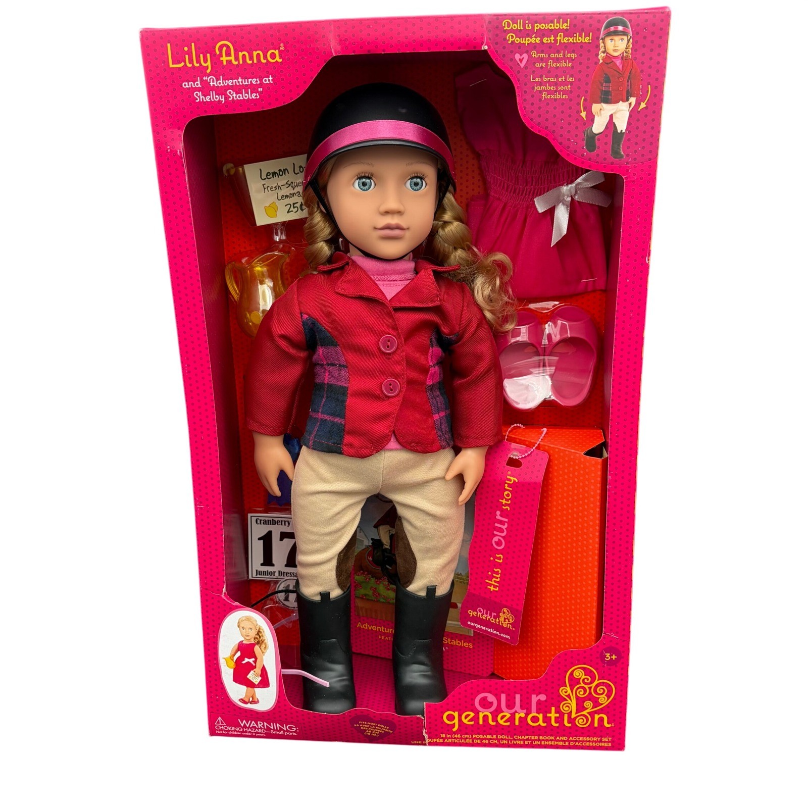 Our Generation Lily Anna 18in Posable Doll Equestrian Set
