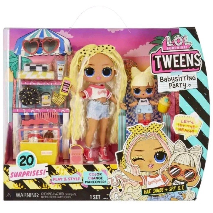 LOL Surprise Tweens Babysitting Beach Party Playset Rae Sands Same Day Post