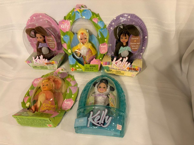 5 NRFB Mattel Kelly Easter dolls Special EditionS rabbit bunny chick sheep lambB