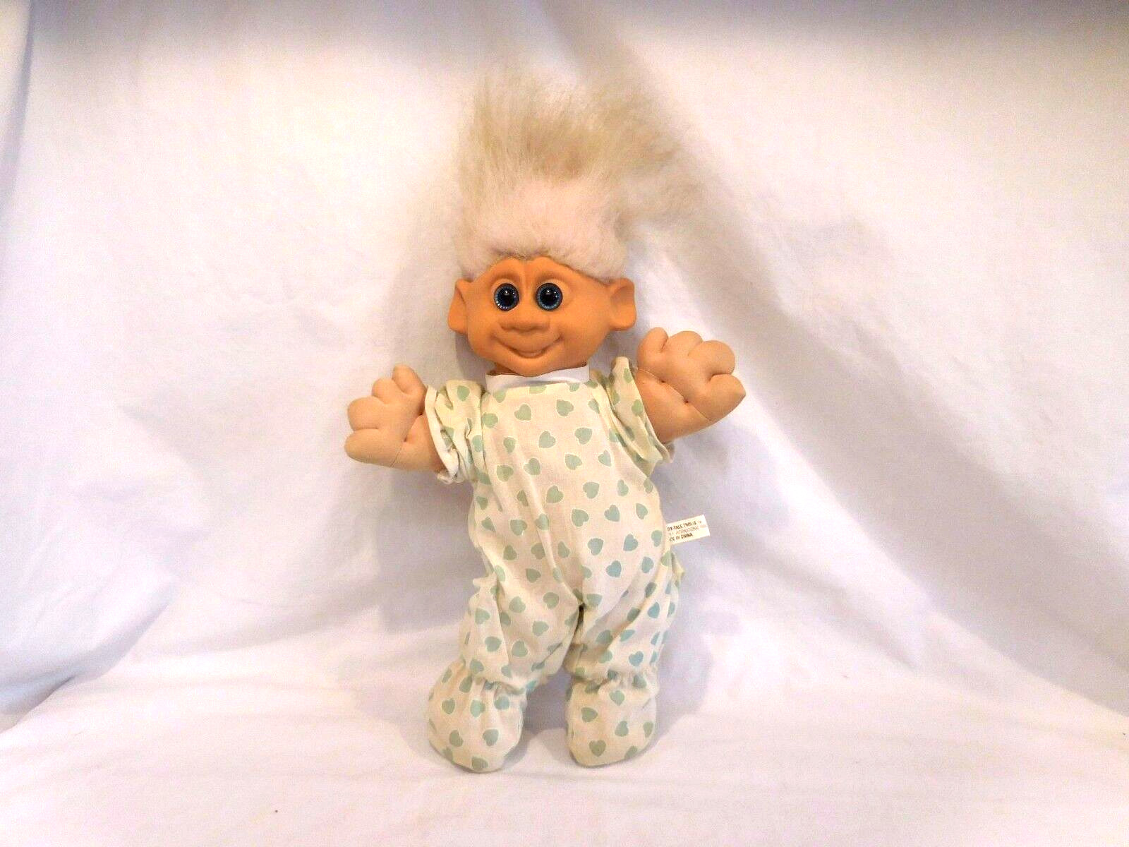 Troll Russ Stuffed Plush Vinyl Cloth Doll PJ’s Fairy Tale 1992 Vintage 12″ Russ