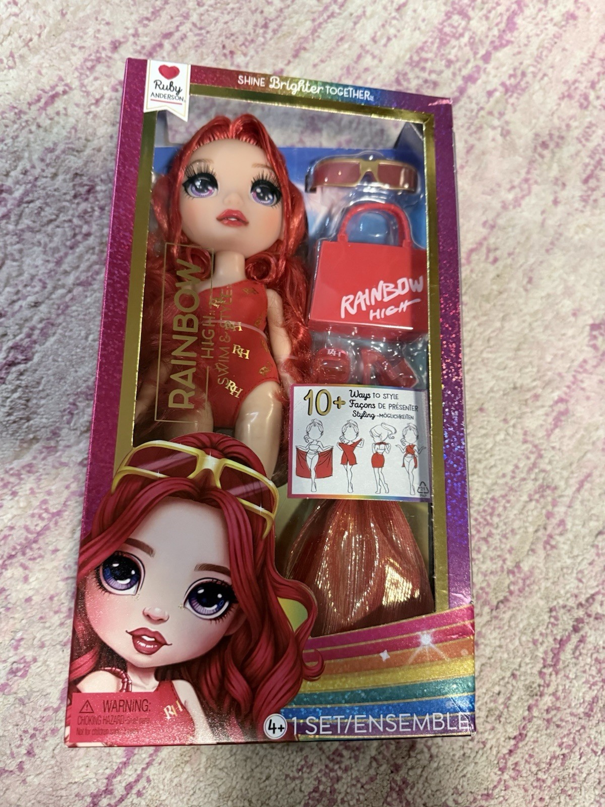 Rainbow High Ruby Anderson Swim & Style Toy Doll for Boys and Girls Accessories