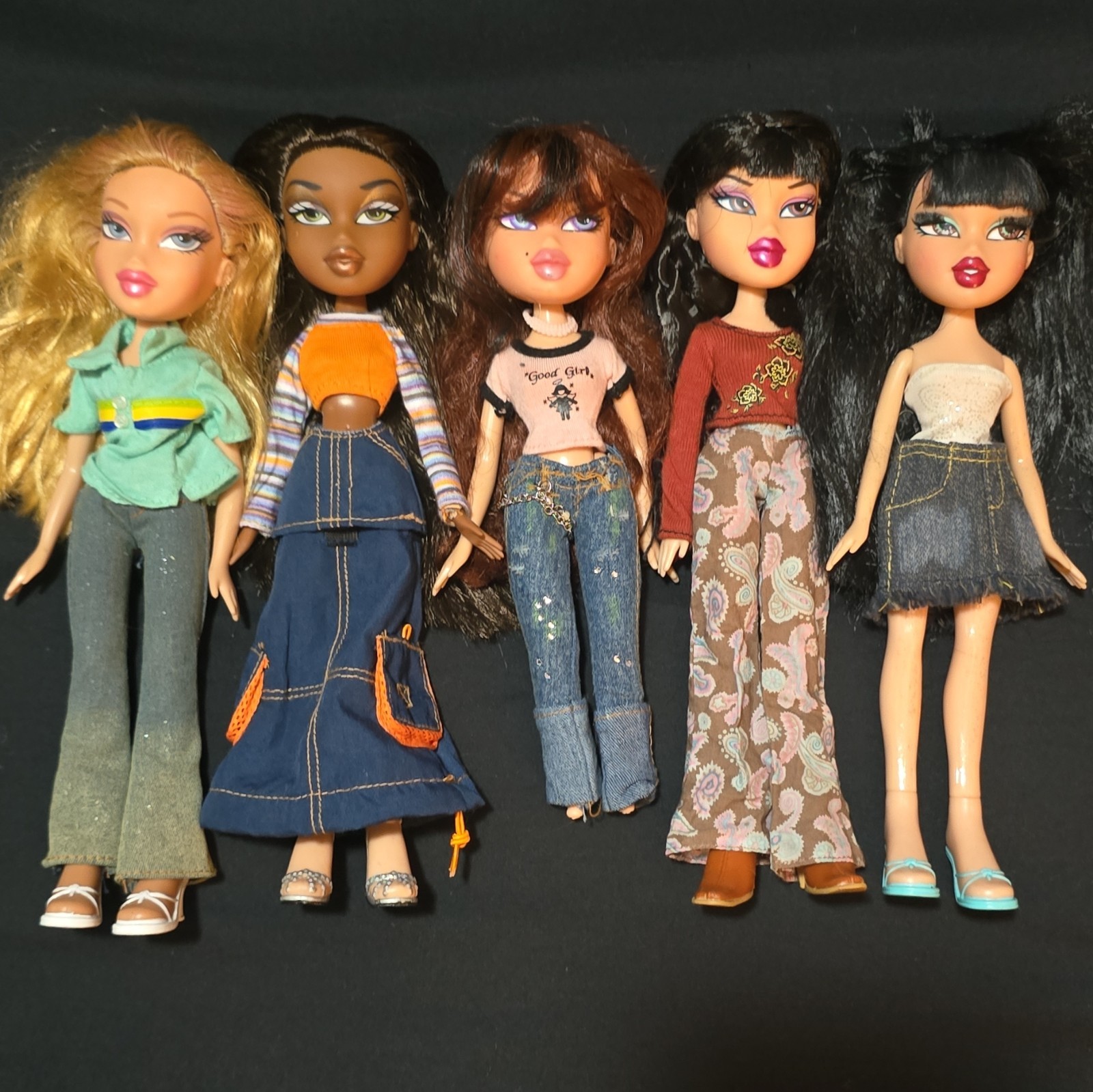 Bratz 10 in Fashion Doll Lot of 5 w/ Outfits Shoes Removable Clothes 2000s