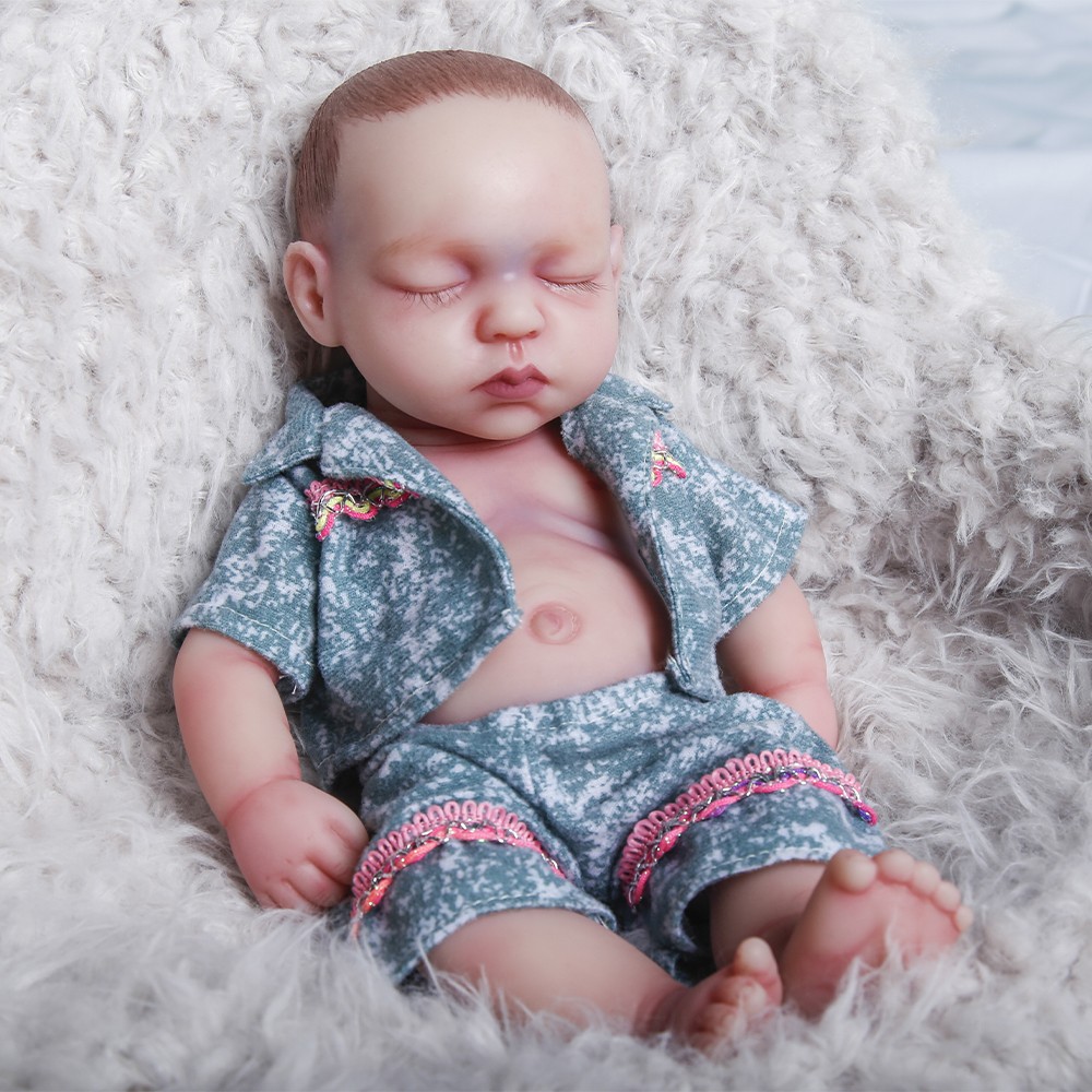11.8” Big Reborn Full Body Silicone Doll Adorable Sleeping Newborn Baby Girl