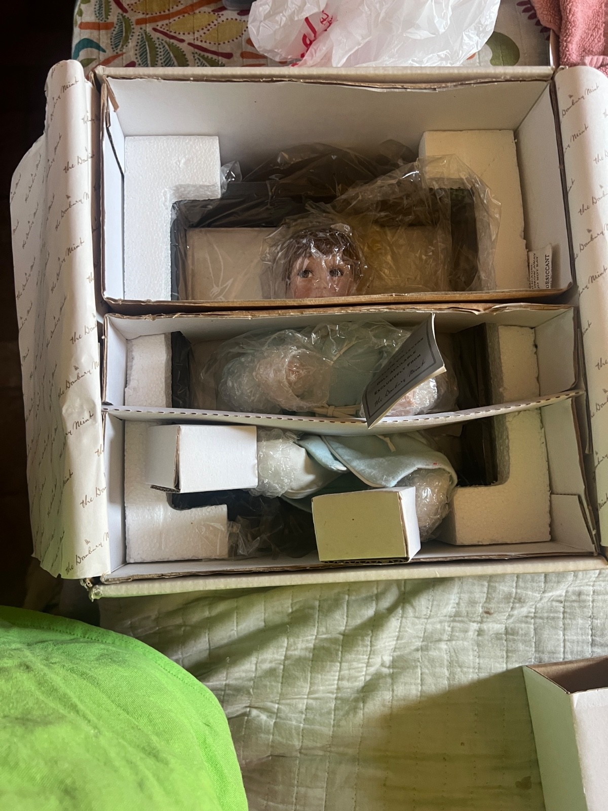(NEW) Danbury Mint John Kennedy Porcelain Doll Under Daddy’s Desk JFK Jr