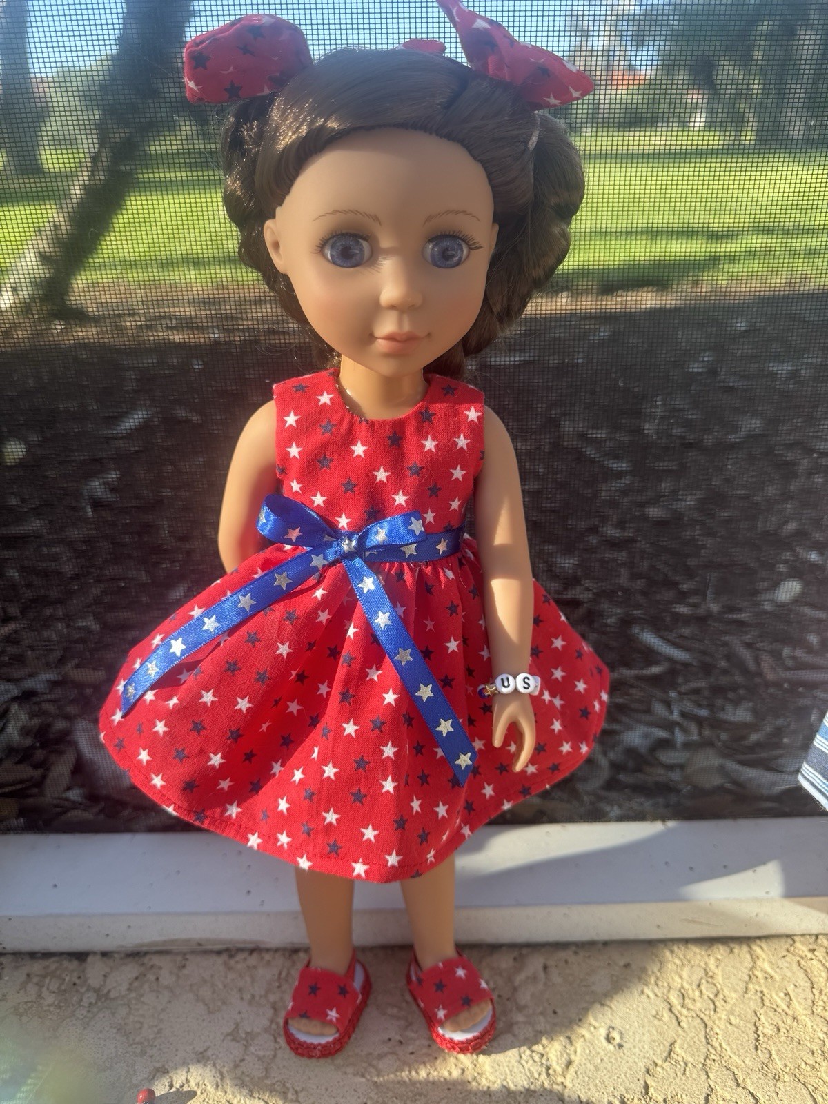 4th Of july 6pc Dress Outfit Fits AMERICAN GIRL AG SISTERS/ Wellie Wishers Doll