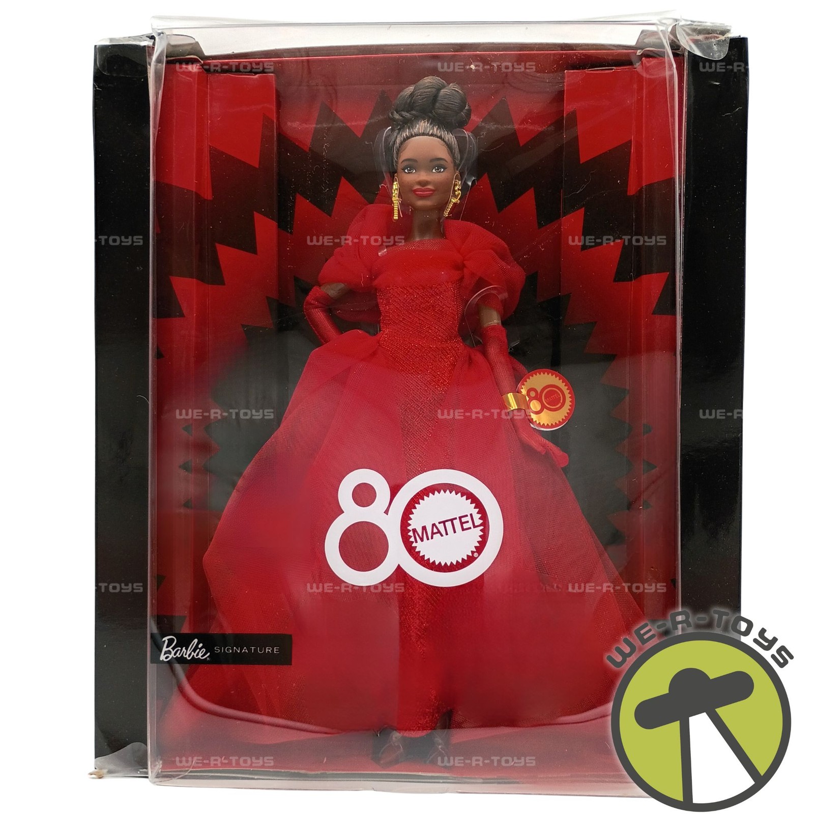 Barbie 80th Anniversary Barbie Doll African American In Red Gown Mattel 2025 New