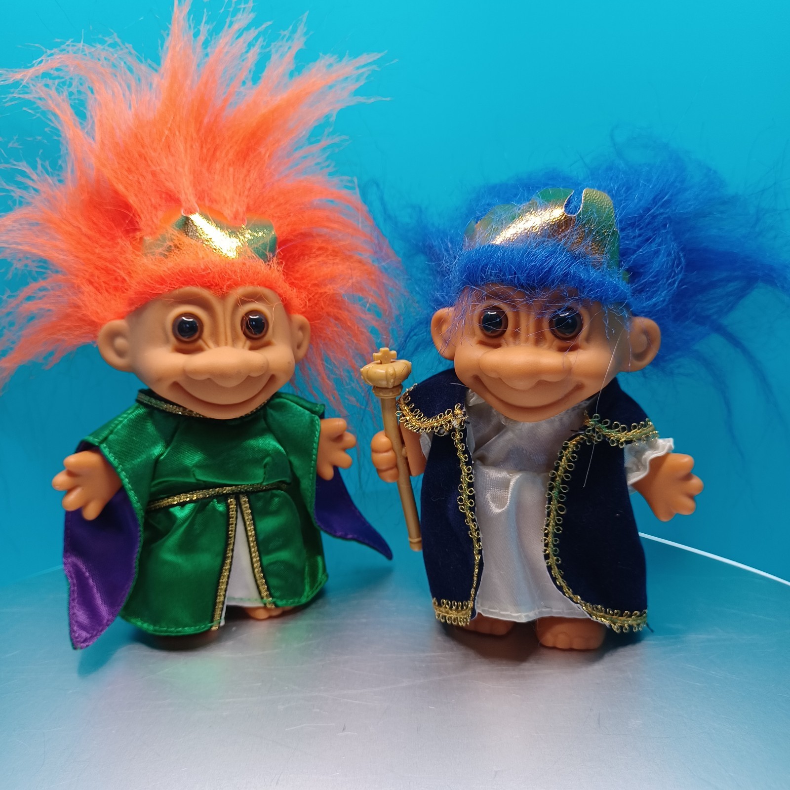 Vtg 90’s Russ Berrie KING & QUEEN TROLLS Camelot Arthur Guinevere NEW