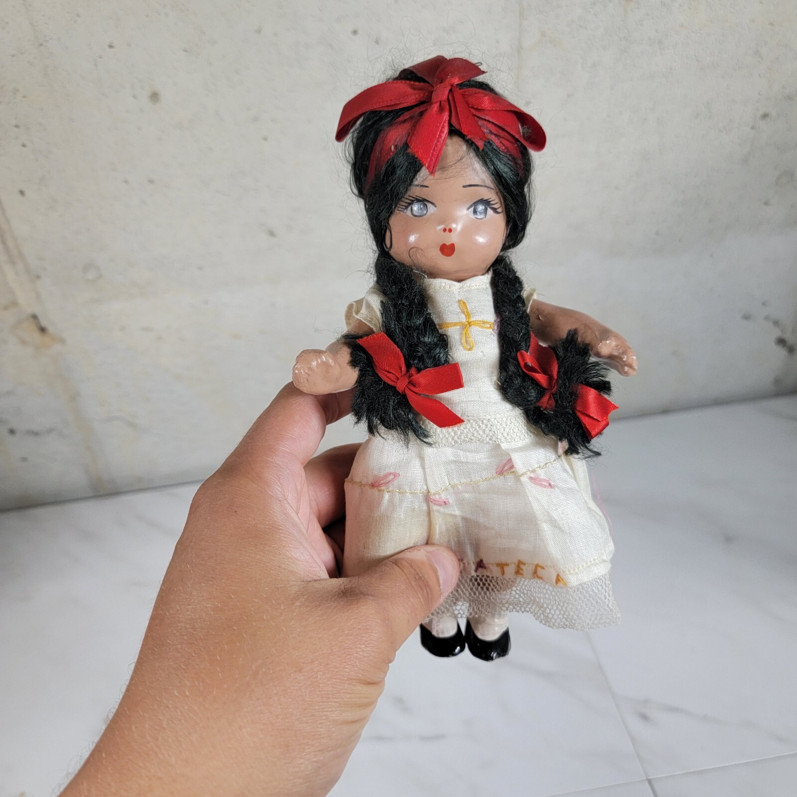 Composition Mexican Ethnic Doll 8″ Circa 1930 Yuca Mexico