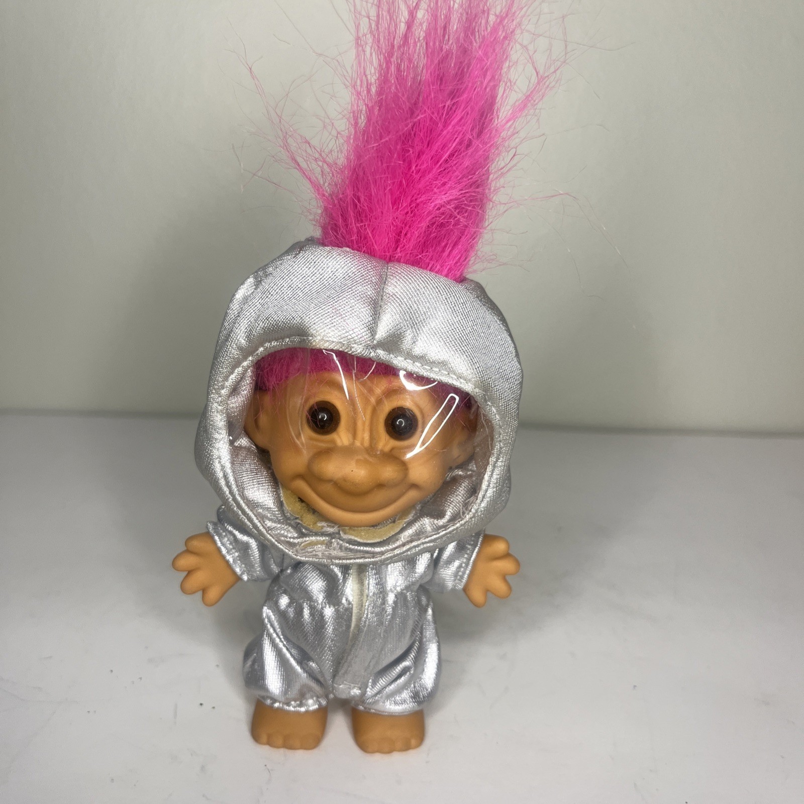 Vintage 5″ Russ Troll Doll Astronaut Spaceman Silver Suit W/ Pink Hair