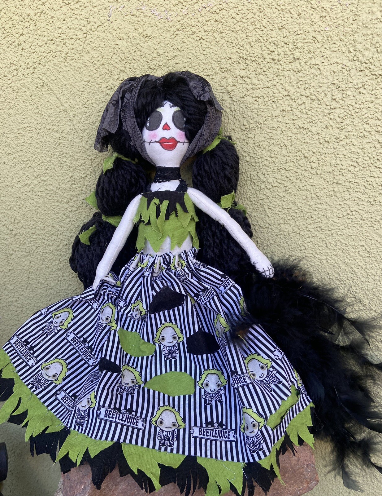 Beetlejuice handmade rag doll