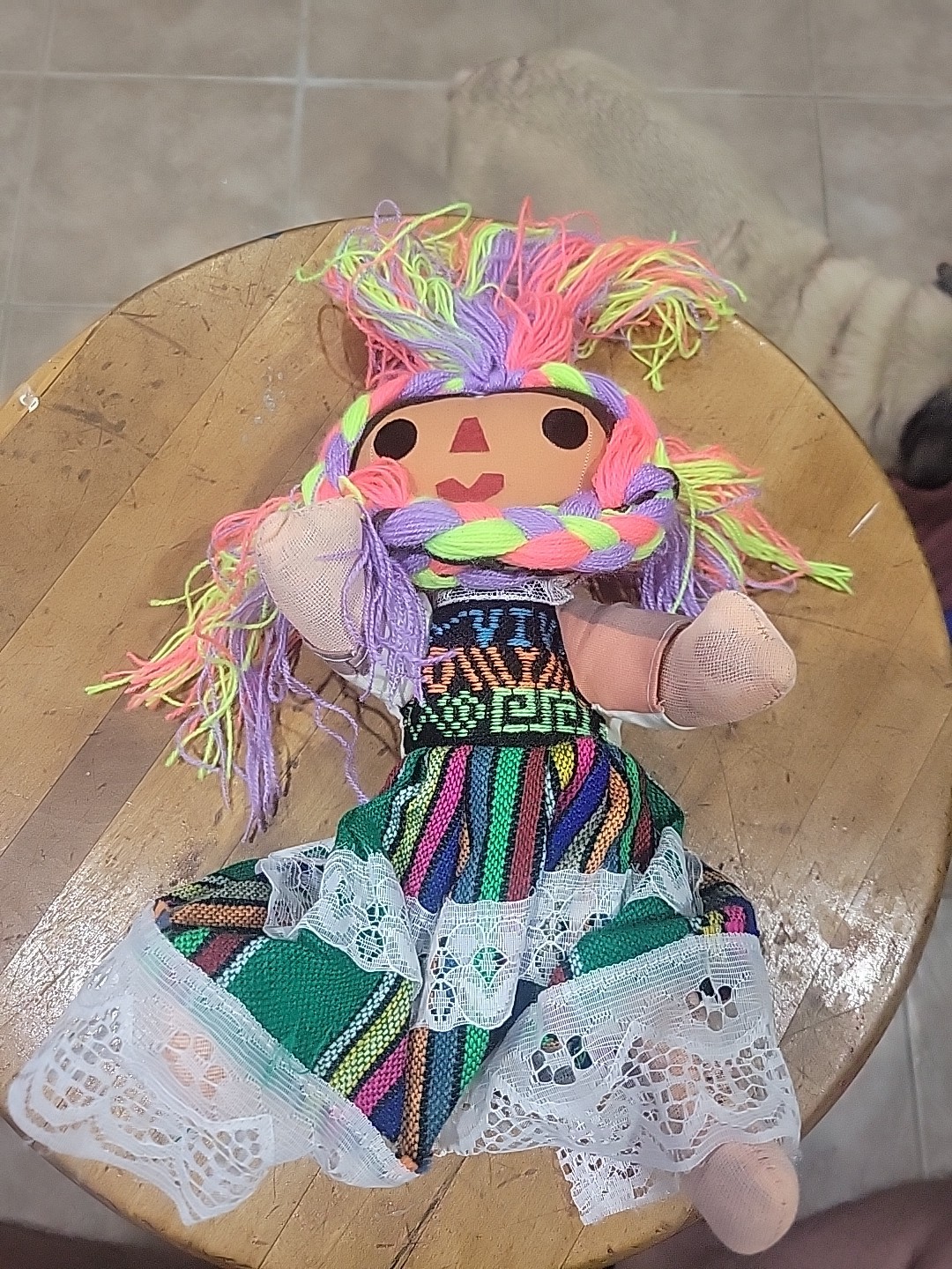 Mexican Rag Doll 10″ Tall Hand-Made Michoacan New Authentic Mexico Multi Color