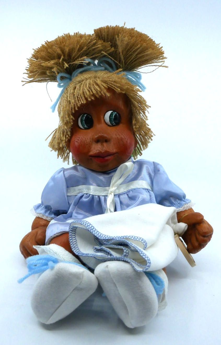 VTG 1995 NABER KIDS BABY 14″ DOLL # 414 WOODEN “Kooky”