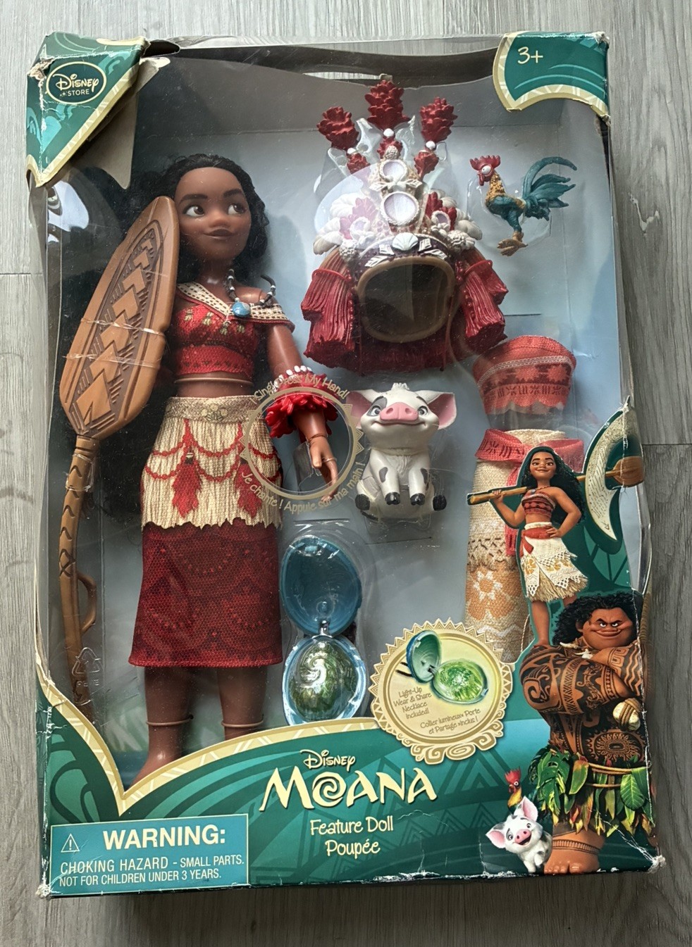 Disney Store 2016 Moana Singing Feature Doll 11″ Poupee Set NIB. Pls see pics!