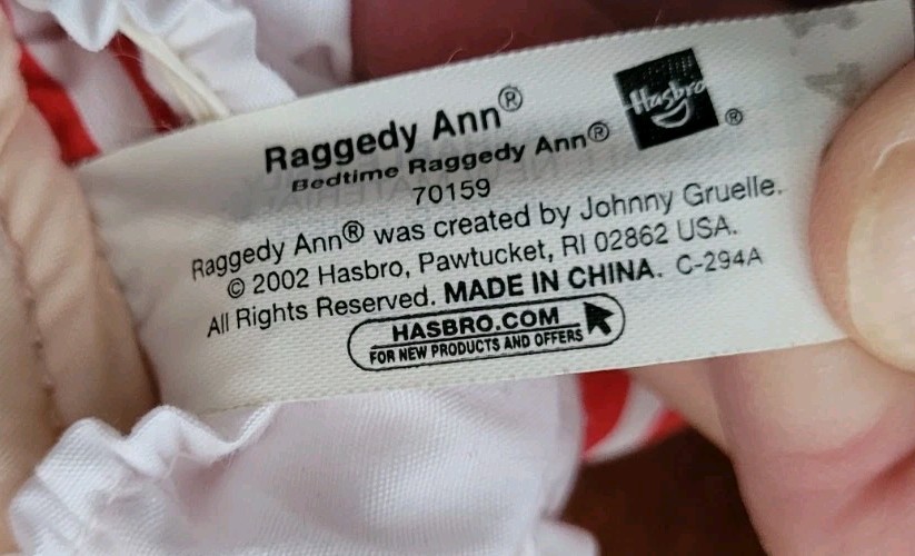 Raggedy Ann Bedtime Stuffed Cloth Doll, 17 In.