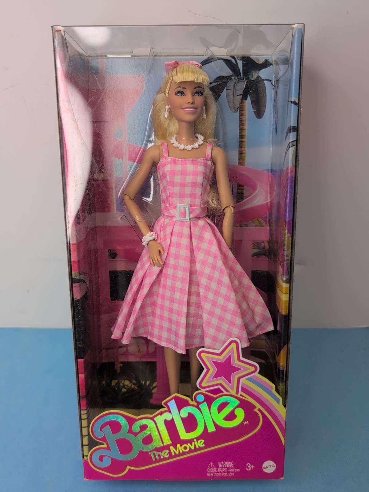12” Mattel Barbie Doll 2022 Barbie The Movie Pink Plaid Dress NRFB Sh