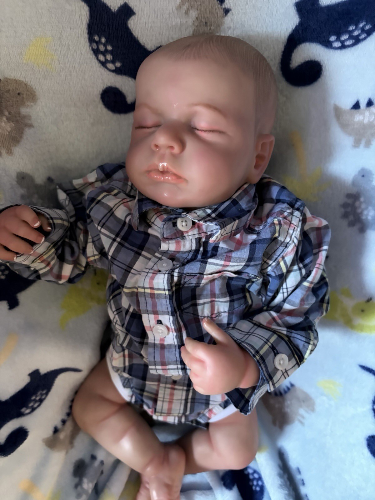 Reborn Lou Lou asleep he was painted by an artist he’s a replica he is weighted