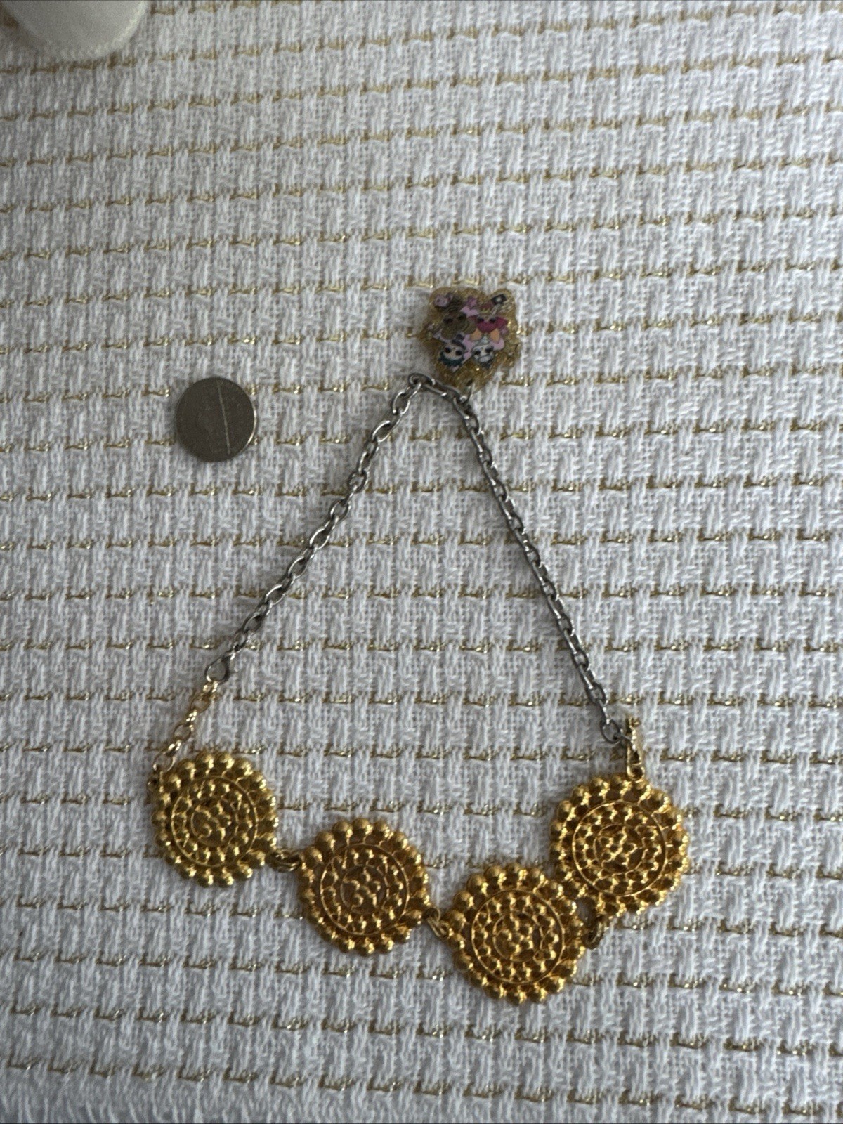 Child Necklace Lol Surprise Omg Doll Prize Gold Tone Medallions Toy Doll Prize