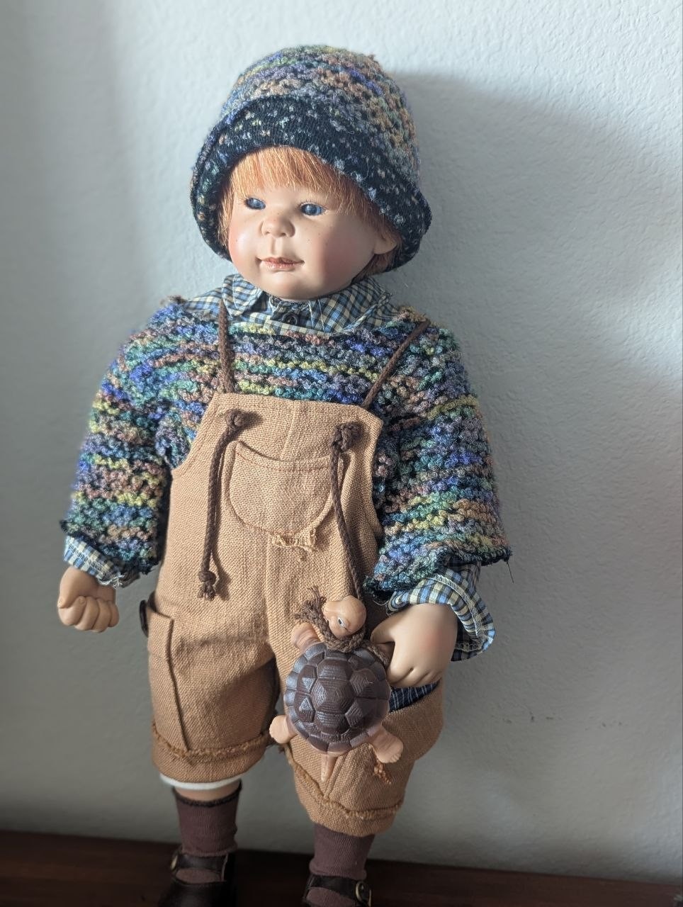 Stunning Maurice Doll by Susi Eimer – with Turtle & Handkerchief –Made in German