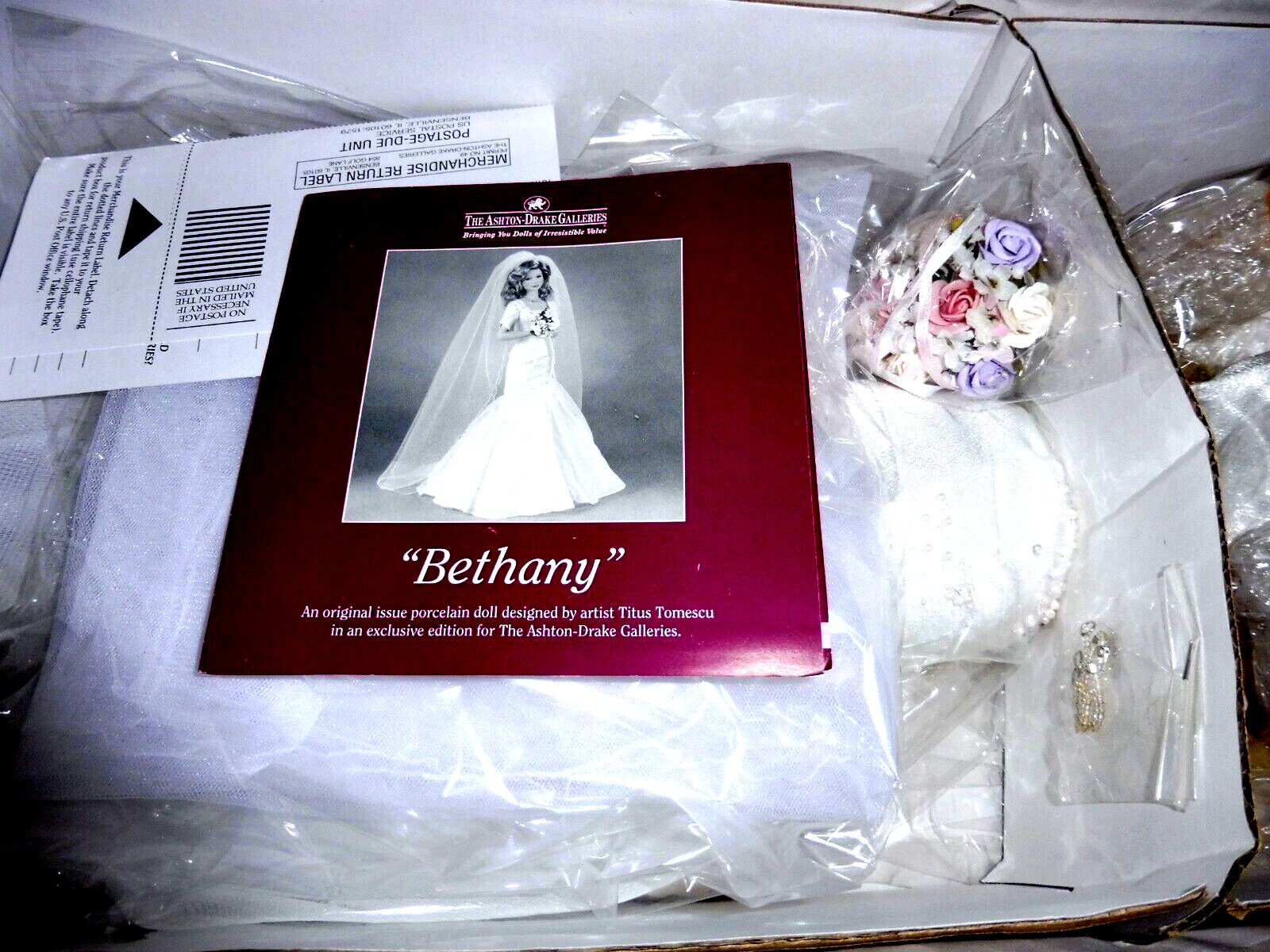 ASHTON DRAKE / TITUS TOMESCU PORCELAIN 21 In. BRIDE “BETHANY” NIB WITH COA #0096
