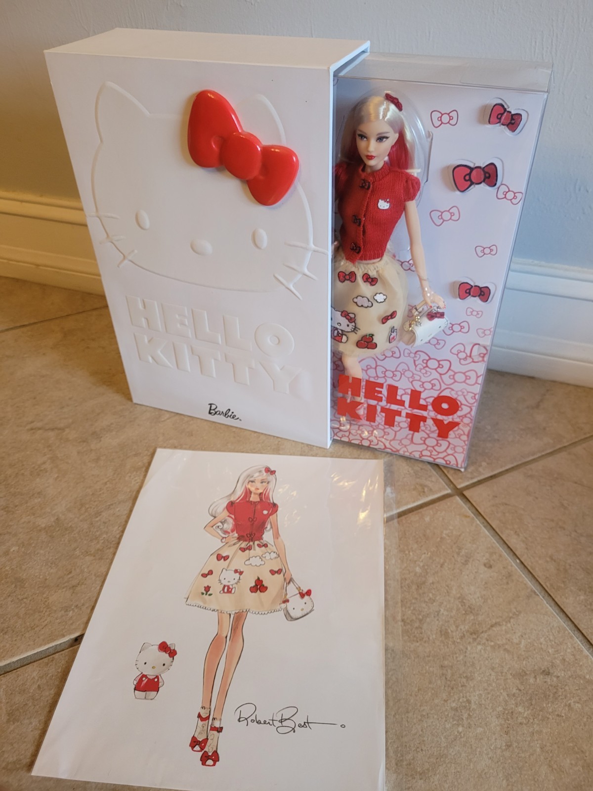 Hello Kitty Barbie 2017 Mattel Limited Edition! *NRFB* W/ ROBERT BEST SKETCH! ?