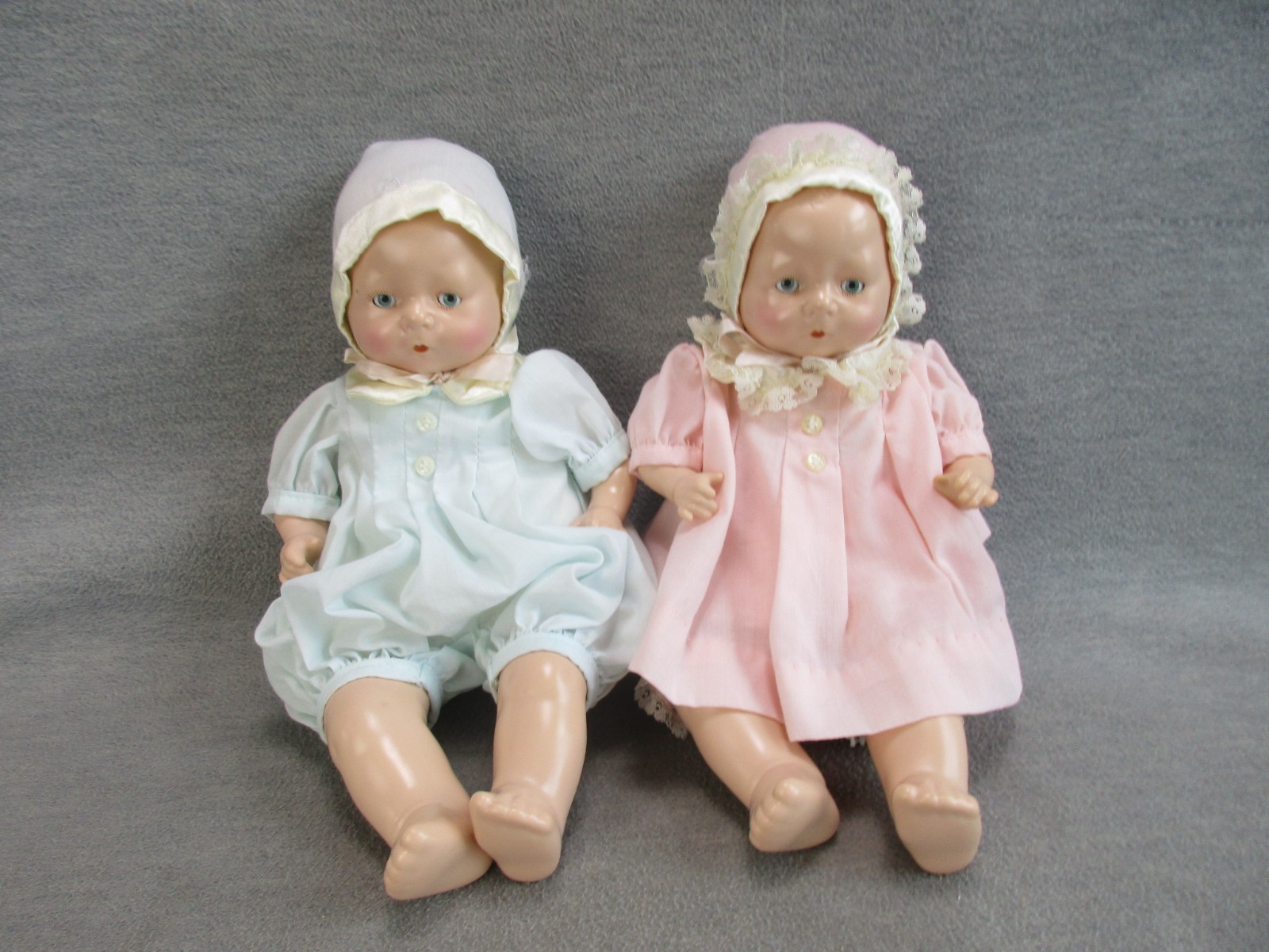 Vintage Boy Girl EIH Reproduction Baby Sleep Eyes Cloth Body Doll 12″ READ
