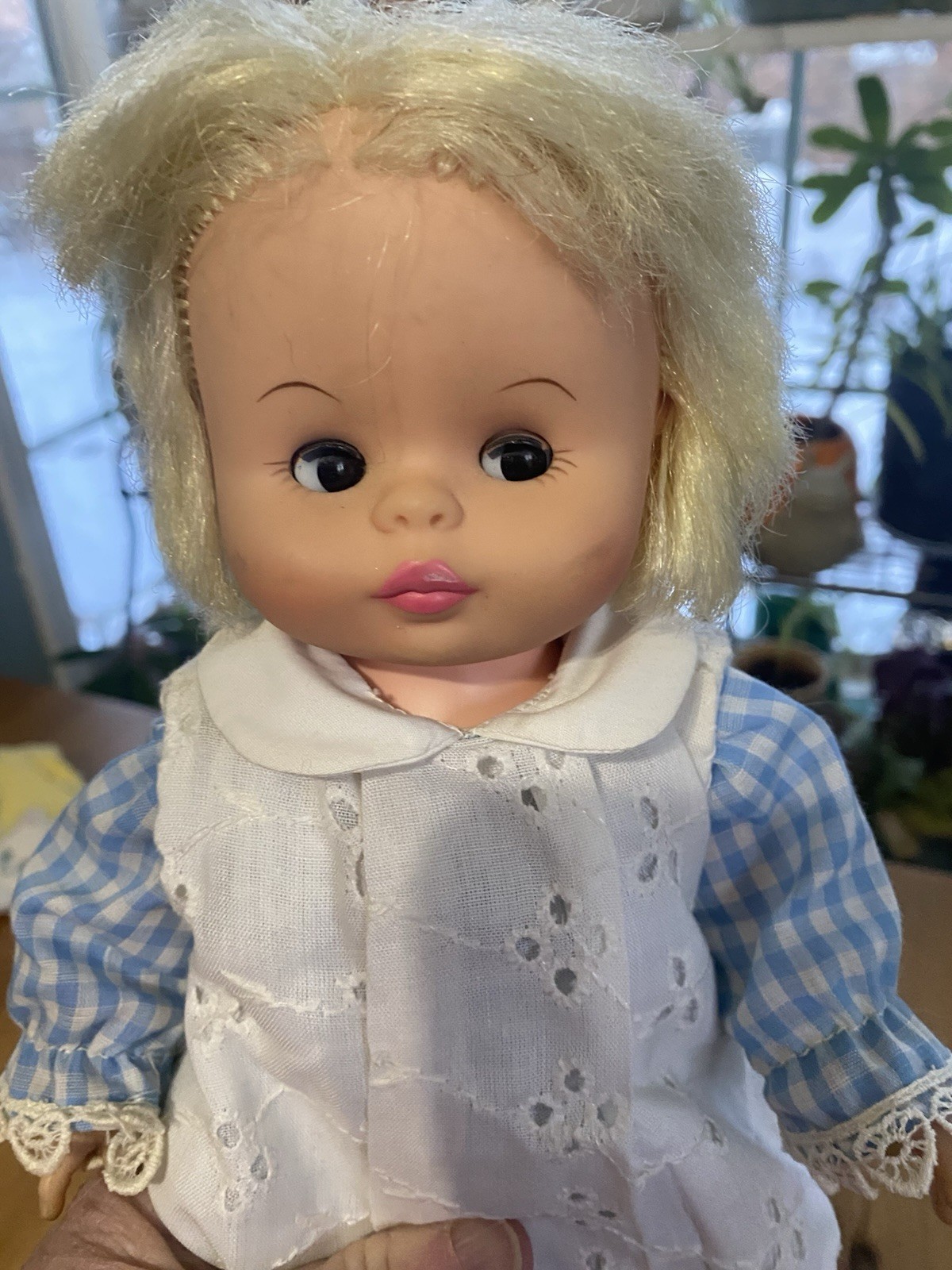 Vintage 13″ Vinyl Little Girl Doll Marked Jolly Toys