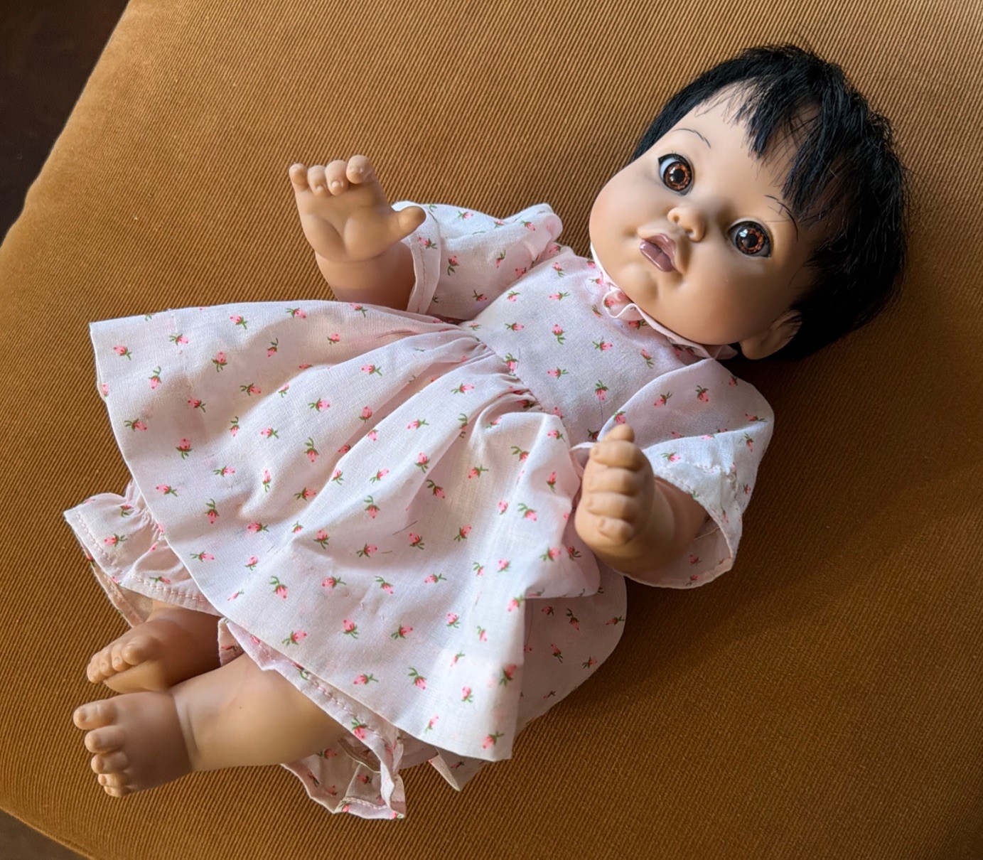 1995 Playmates Baby So Beautiful 13” Doll Black Hair Brown Eyes Medium Ethnic 95